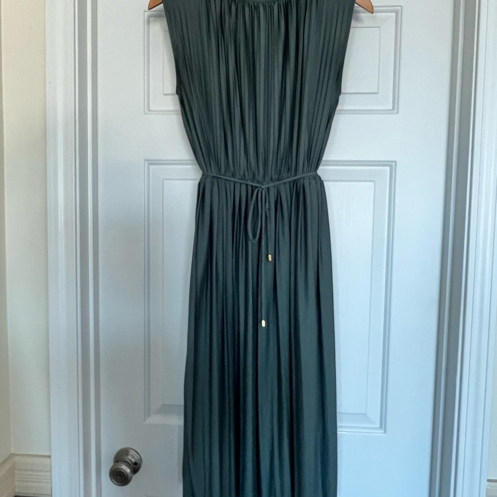 H&M Teal Midi Dress with Tie Waist